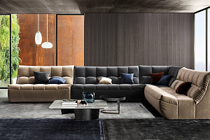 Большой бескаркасный диван трансформер ДеИтали с подушками, модульный диван для гостиной 